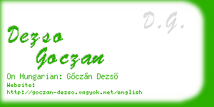 dezso goczan business card