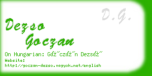 dezso goczan business card